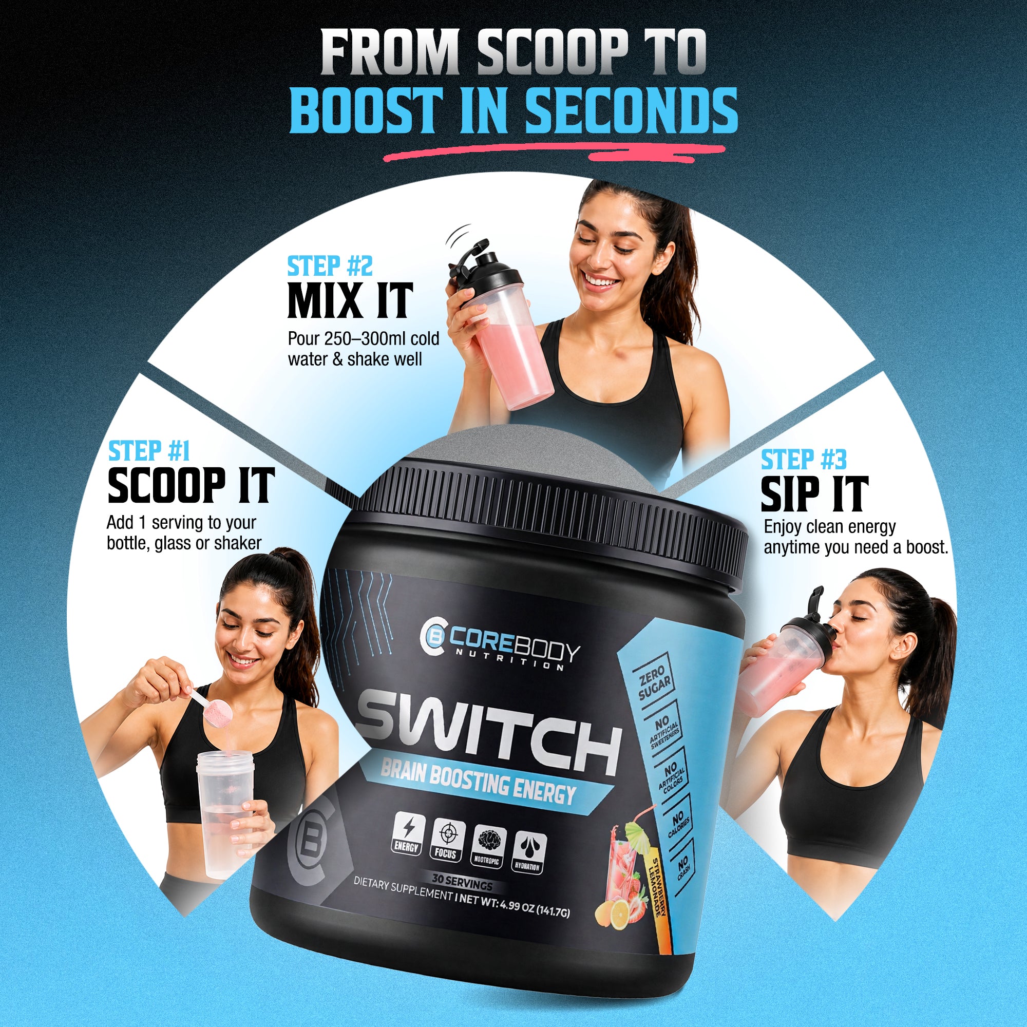 Switch Brain Boosting Energy – CoreBodyNutrition