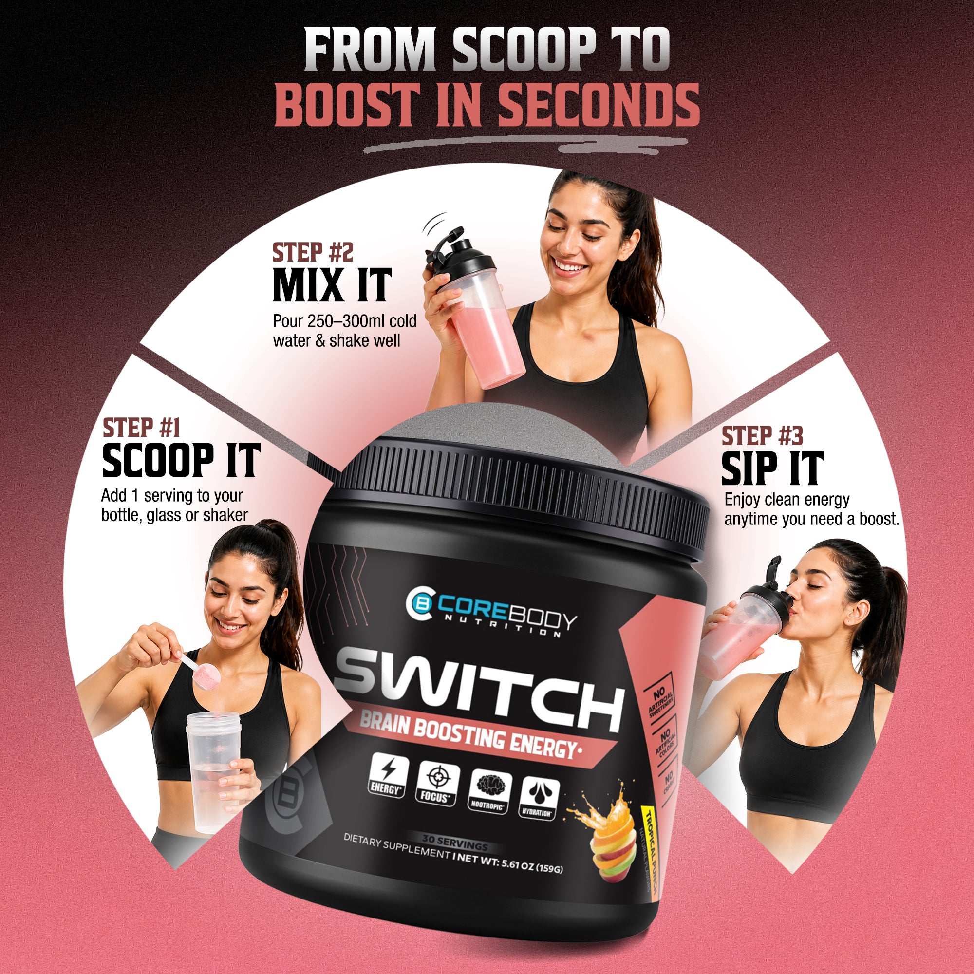 Switch Brain Boosting Energy – CoreBodyNutrition